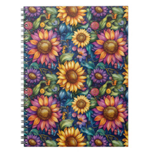 Bohemian Floral Dreamscape Vibrant Pattern Notebook