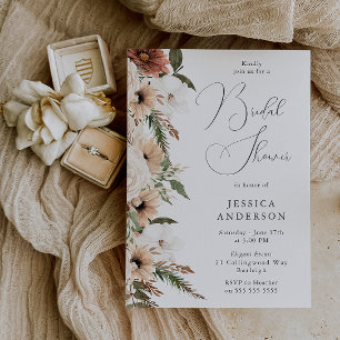 Bohemian Floral Elegance Bridal Shower Invitation