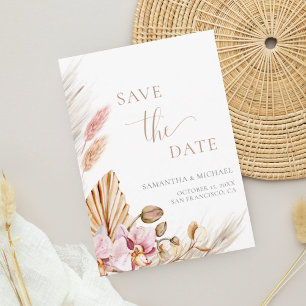 Bohemian Floral Elegant Save the Date Announcement