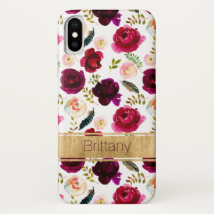 Bohemian Floral, Feathers Case-Mate iPhone X Case