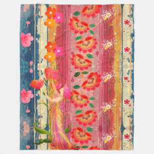 Bohemian Floral Fleece Blanket