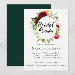 Bohemian Floral Frame Bridal Shower Invitation