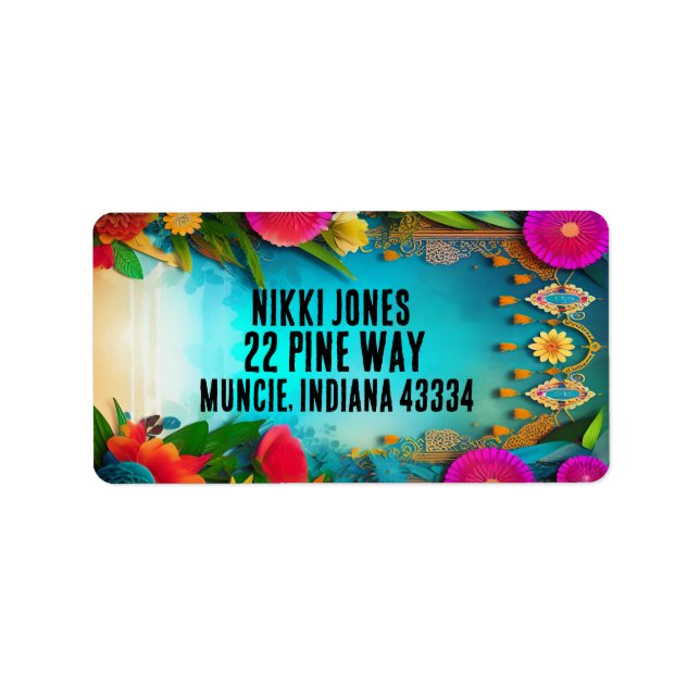 BOHEMIAN floral LARGE Return Address Labels (Front)