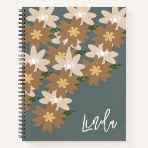 Bohemian  Floral Name Notebook