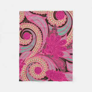 Bohemian Floral Paisley Fleece Blanket