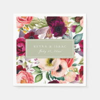 Bohemian Floral Print Paper Napkins