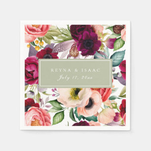 Bohemian Floral Print Paper Napkins