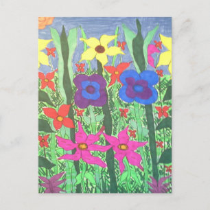 Bohemian Floral Print  Postcard