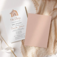 Bohemian Floral Rainbow Pink Pastel Baby Shower