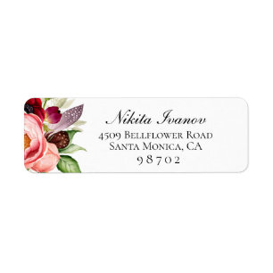 Bohemian Floral Return Address