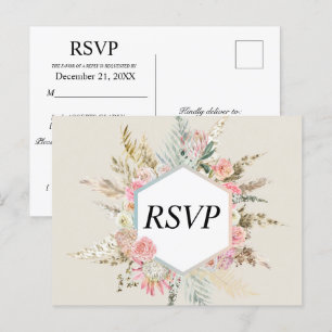 Bohemian Floral Rsvp Postcard