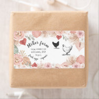 Bohemian Floral Rustic Script Egg Carton Label
