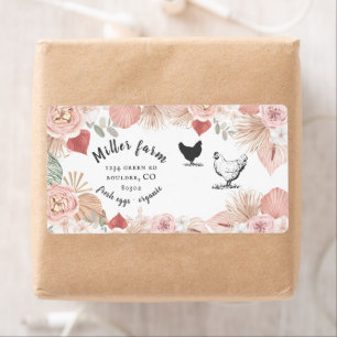 bohemian floral rustic script Egg Carton Label