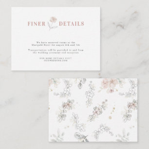 Bohemian Floral Rustic Wedding Finer Details Enclosure Card
