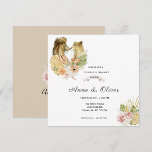 Bohemian Floral Safari Wedding Invitation