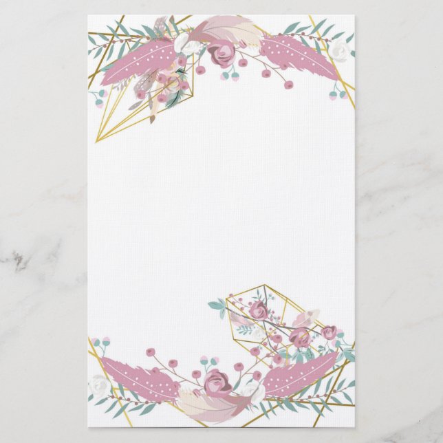 Bohemian Floral Stationery (Front)