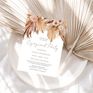 Bohemian Floral Terracotta Engagement Party Boho Invitation