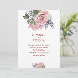 Bohemian Floral Terracotta Wedding Invitation