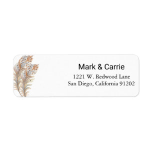 Bohemian Floral Terracotta Wedding return address