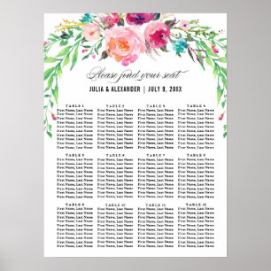 Bohemian Floral Wedding  Seating Chart
