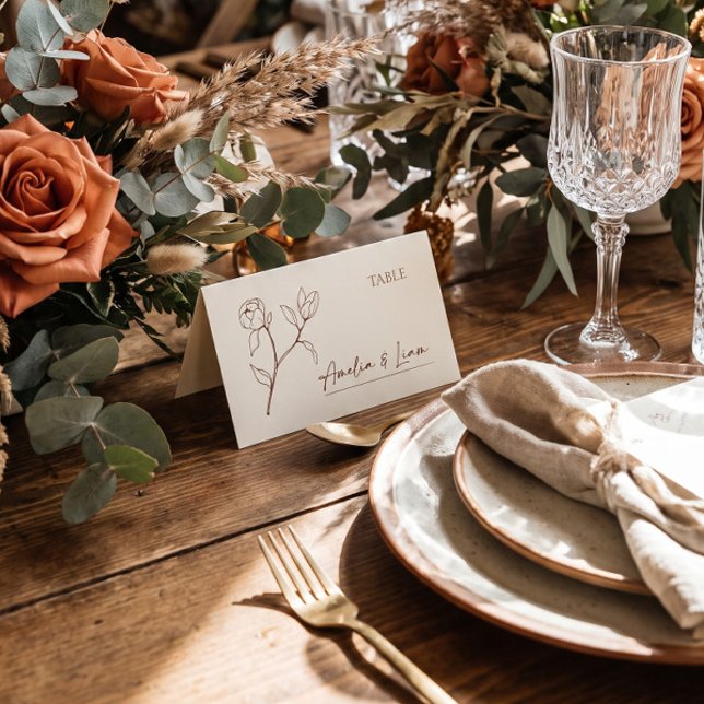 Bohemian Floral Wedding Table Place Card (Creator Uploaded)