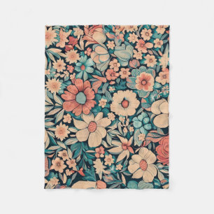 Bohemian Flower Fabric  Fleece Blanket