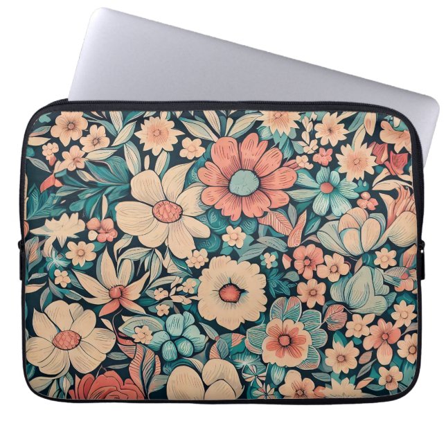Bohemian Flower Laptop Sleeve (Front)