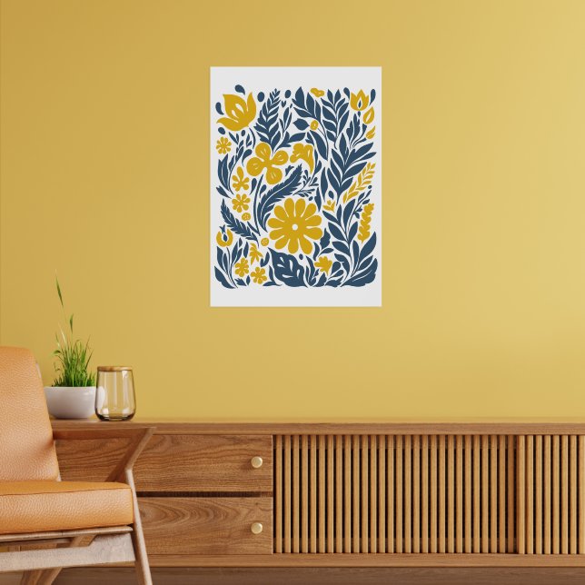  Bohemian Flower Market | Modern Abstract Leaves  Poster (Living Room 2)