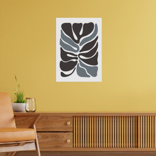 Bohemian Flower Market Modern Abstract Leaves Poster