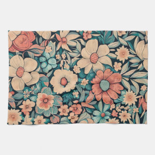 Bohemian Flower Tea Towel