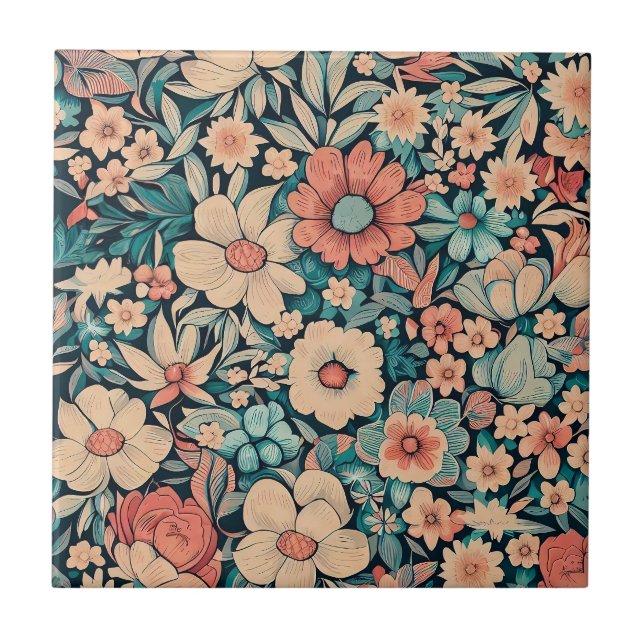 Bohemian Flower Tile (Front)