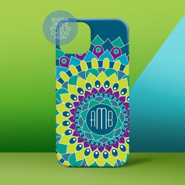 Bohemian Flower with Monograms Case-Mate iPhone Case (Personalized Phone Case)