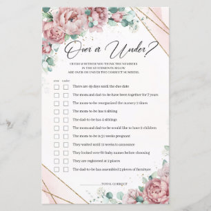 Bohemian flowers faux gold over or under baby game