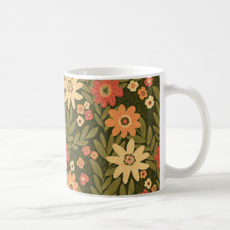 Bohemian flowers in earth tones coffee mug