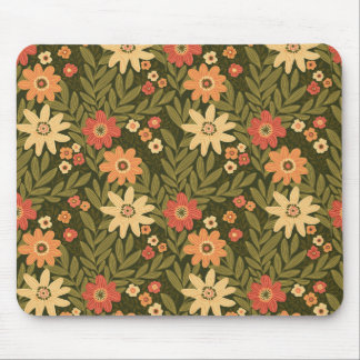 Bohemian flowers in earth tones mouse mat