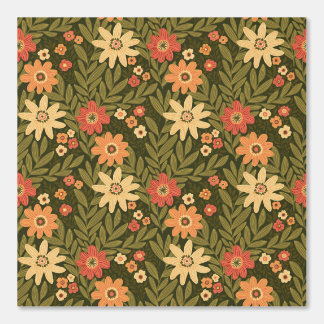 Bohemian flowers in earth tones wallpaper