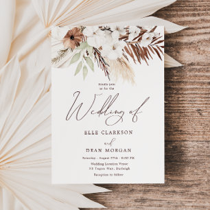 Bohemian Flowers Modern Boho Wedding Invitation