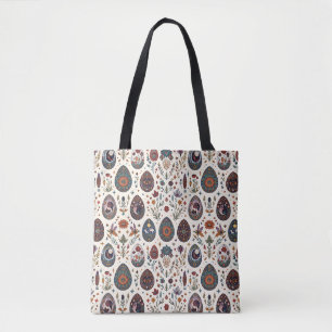 Bohemian Folklore Easter Pysanky Mystical Folk Art Tote Bag