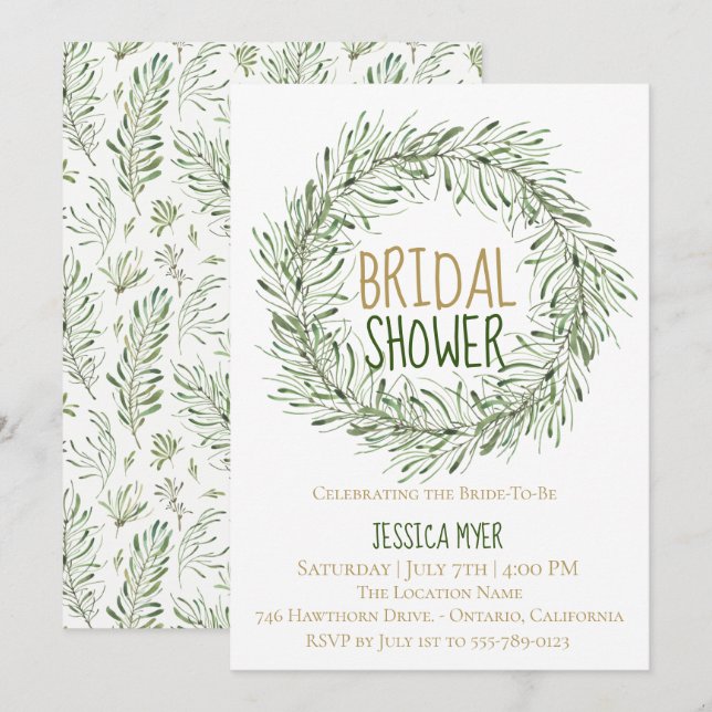 Bohemian Forest Bridal Shower Invitation (Front/Back)