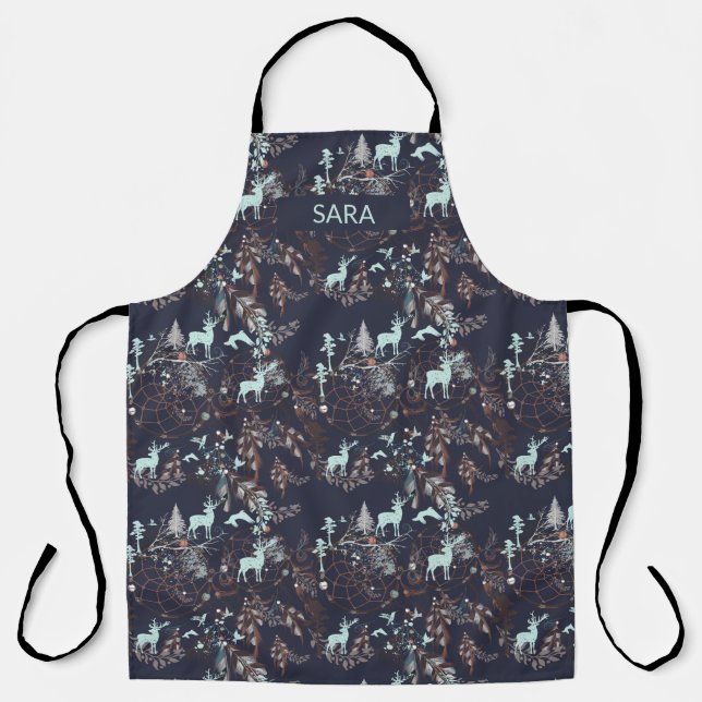 Bohemian Forest Dreamcatcher Pattern  Apron (Front)