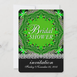 Bohemian Forest Garden Green Bridal Shower Party Invitation