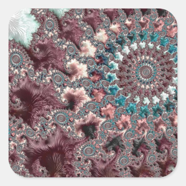 Bohemian Fractal Square Sticker (Front)