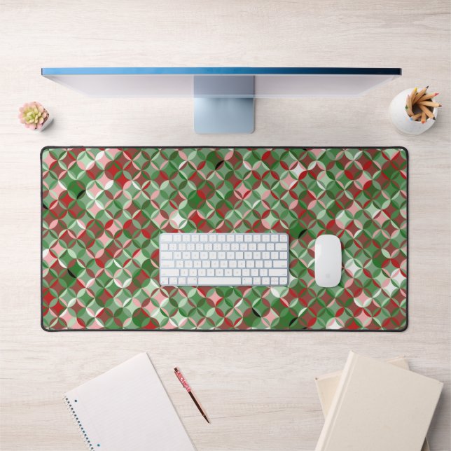 Bohemian Funky Christmas Chequerboard Pattern Desk Mat (Office 1)