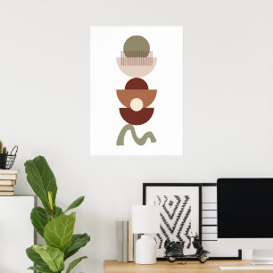 Bohemian Geometric Abstract Poster