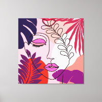 Bohemian Girl Line Art Pink Aesthetic