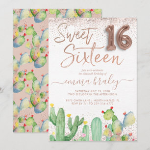 Bohemian Glam Fiesta Sweet Sixteen Invitation