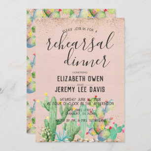 Bohemian Glam Fiesta Wedding Rehearsal Dinner Invitation