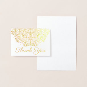 Bohemian Glam Gold Mandala Script Foil Card