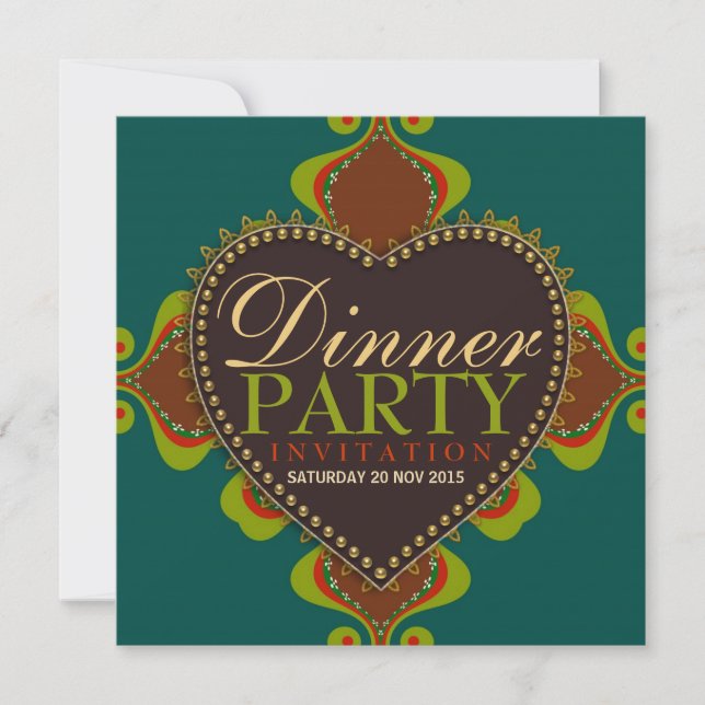 Bohemian Goddess Dinner Birthday Party Invitations (Front)