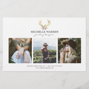 Bohemian Gold Antlers Jewellery Boutique Photo Fly Flyer